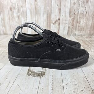Vans Authentic Black Black Canvas Low Top Skateboard Shoes Womens‎ 8 Mens 6.5